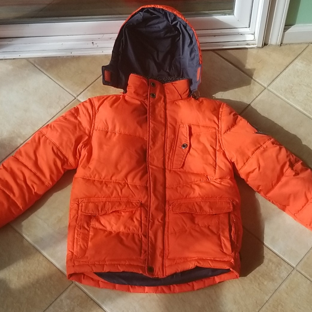 HAWKE & CO orange down coat 10/12